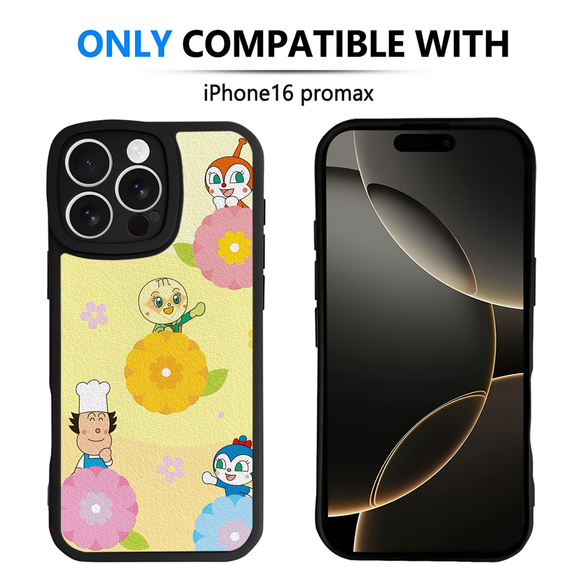（画像用） アンパンマン Anpanman 【iPhone 16シリーズ対応】シリコンスマホケース（レザー調） 材質：シリコン